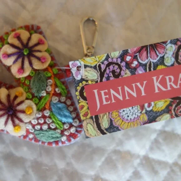 New JENNY KRAUSS Handmade Peru Embroidered Stitched “Z” Key Chain - Picture 3 of 6